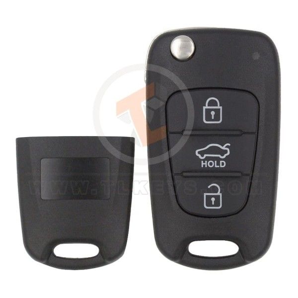 Hyundai 2008-2014 Flip Key Remote Shell 3 Buttons Sedan Trunk Buttons 3