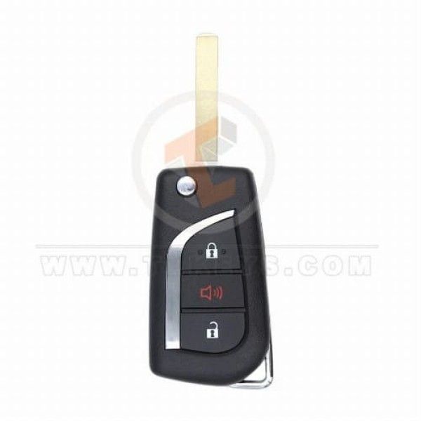 Toyota Corolla 2016-2020 Flip Key Remote Shell 3 Buttons ( Alarm ) 