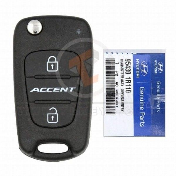 Genuine Hyundai Accent Flip Key Remote 2011 2014 P/N: 95430-1R110 Transponder Chip ID 46