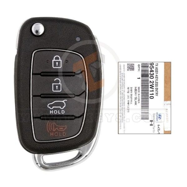 Genuine Hyundai Santa Fe Flip Key Remote 2015 2019 P/N: 95430-2W110 Panic Button Yes