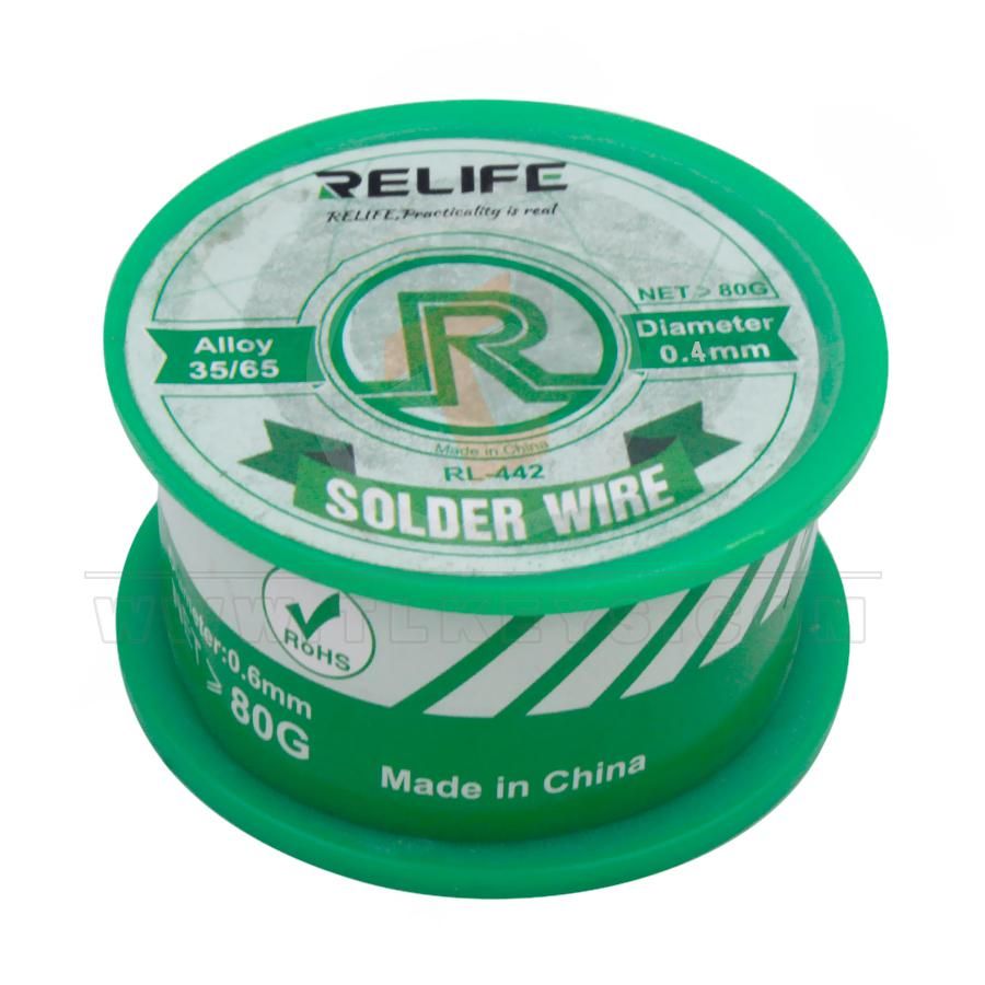 RELIFE RL-442 Soldering Wire 80G 0.4mm Aftermarket Brand Status Aftermarket
