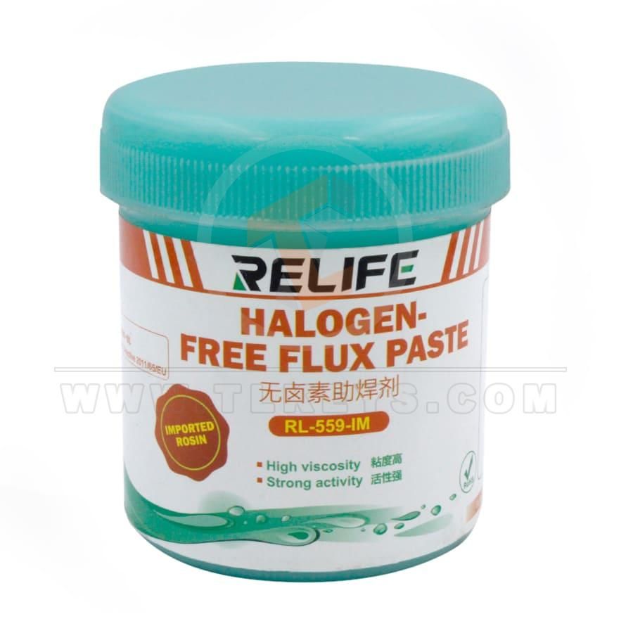 RELIFE TL-559-IM Soldering Halogen-Free Flux Paste 100G Aftermarket Brand Panic Button TL-559-IM