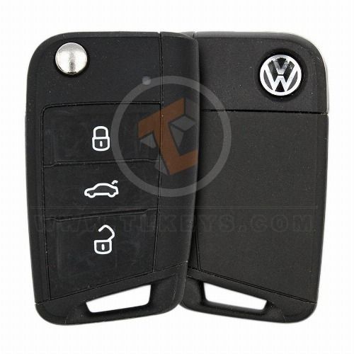 Genuine Volkswagen Flip Key Remote 2020 2021 433MHz 3 Buttons Remote Type Flip Key Remote