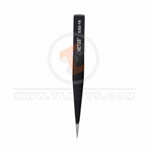HRC40 Vetus ESD-16 Stainless - Antistatic Metal Tweezer with Straight-Pointed Tip (128mm) maintenance tools