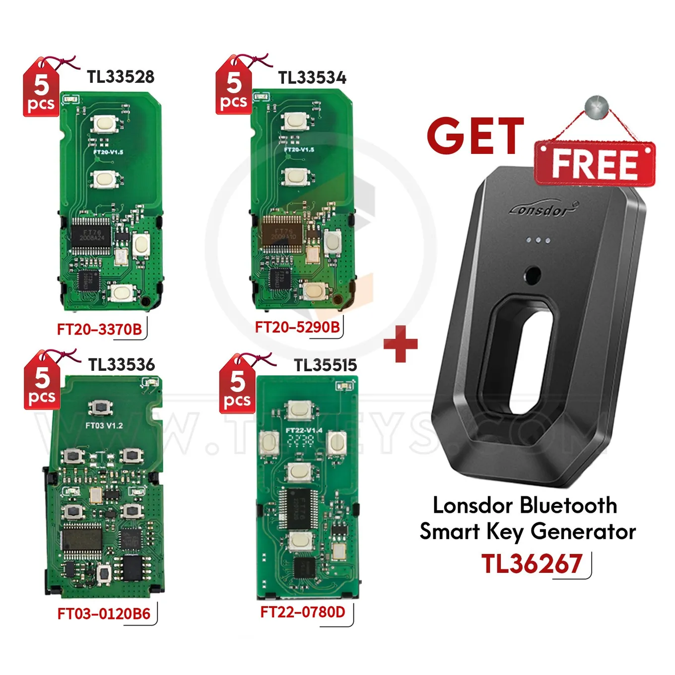 Lonsdor Toyota, Lexus Key Control: BSKG & 5 Universal PCBs Lonsdor Toyota, Lexus Key Control: BSKG & 5 Universal PCBs