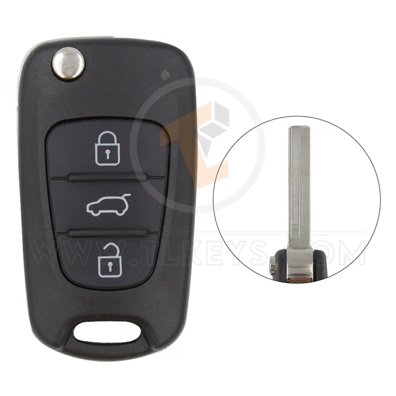 Kia flip key remote shell 3buttons suv trunk left laser blade aftermarket 34869 1 Kia flip key remote shell 3buttons suv trunk left laser blade aftermarket 34869 1