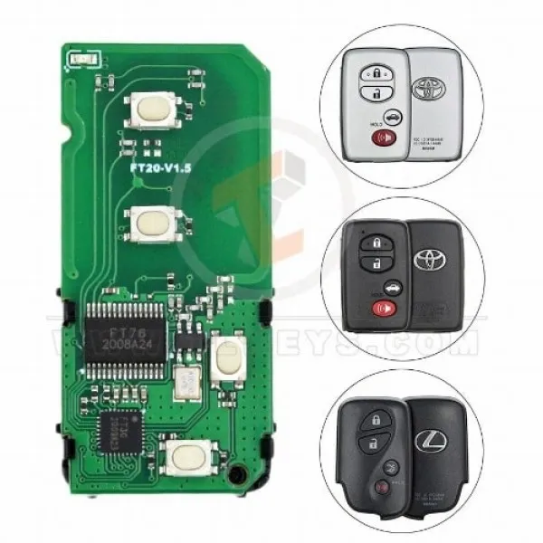 Lonsdor Toyota Lexus 2009 2013 Smart Board 4 Buttons 314 MHz PCB 3370B Transponder Chip TMS37126 Lonsdor Toyota Lexus 2009 2013 Smart Board 4 Buttons 314 MHz PCB 3370B Transponder Chip TMS37126