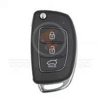 hyundai 2014 2019 flip key remote shell 3 buttons with left groove laser blade front 34165 - thumbnail