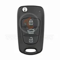 hyundai sedan flip key remote shell 3 buttons small trunk front 33369 - thumbnail