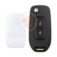 renault flip key remote shell 2buttons with white back cover aftermarket 34974 detail - thumbnail