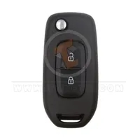 renault flip key remote shell 2buttons with white back cover aftermarket 34974 front - thumbnail