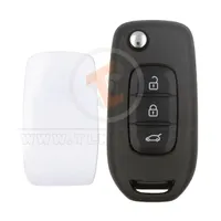 renault flip key remote shell 3buttons with back cover aftermarket 34973 detail - thumbnail