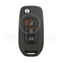 renault flip key remote shell 3buttons with back cover aftermarket 34973 front - thumbnail