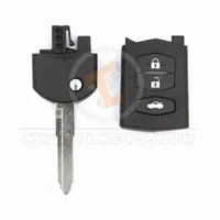 mazda flip key remote shell 3 buttons head and body details 33419 - thumbnail