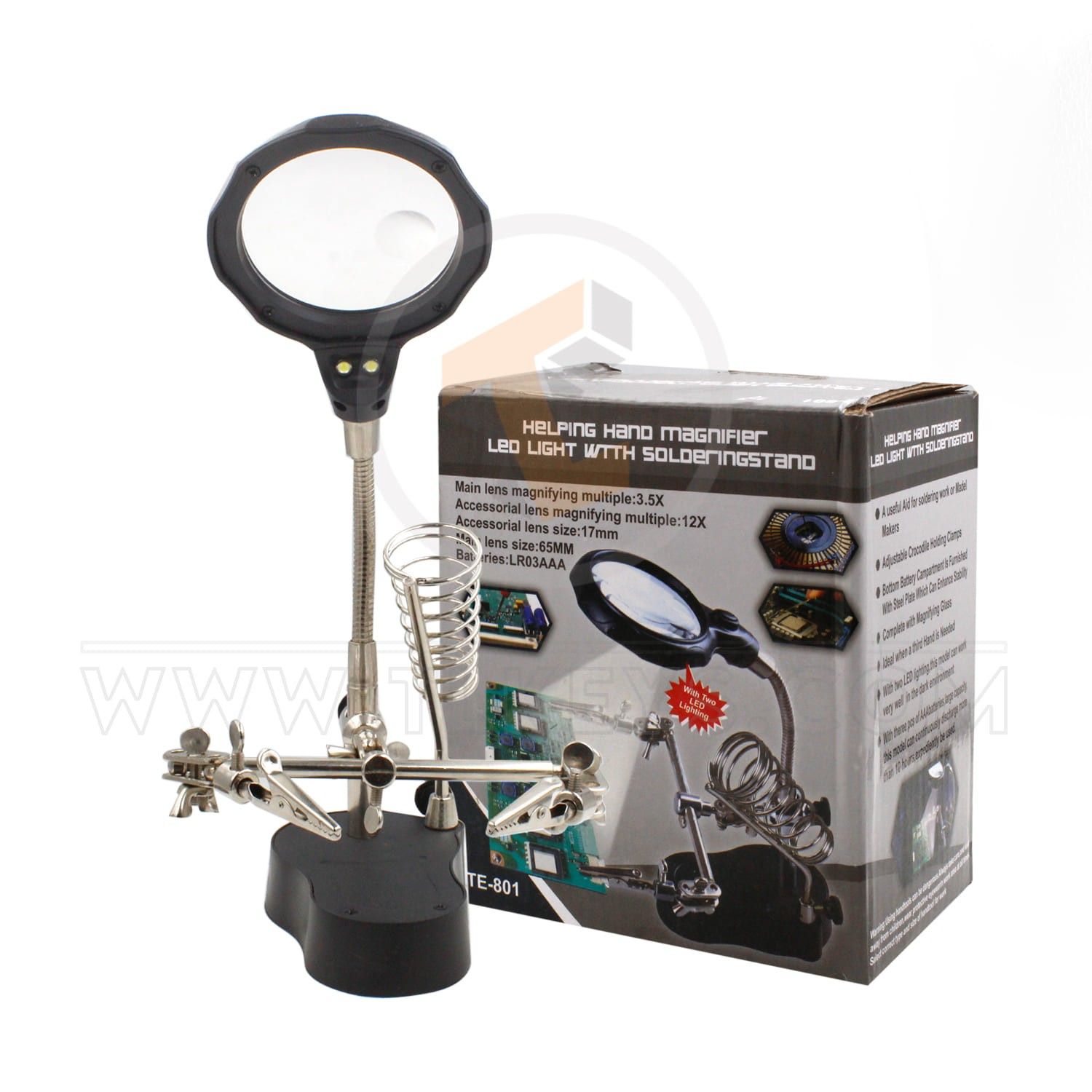 TE-801 Multi-function LED Magnifier accessories tools