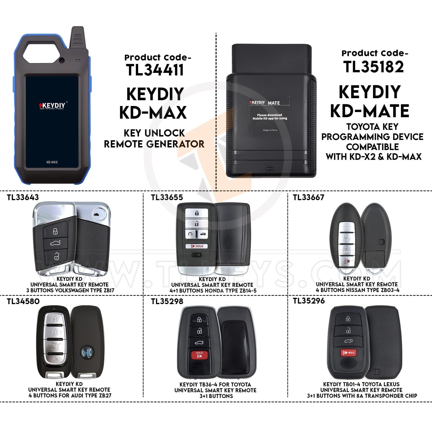 KeyDiy KD KeyDIY Tools Smart Key Remotes KD-Max KD-Mate