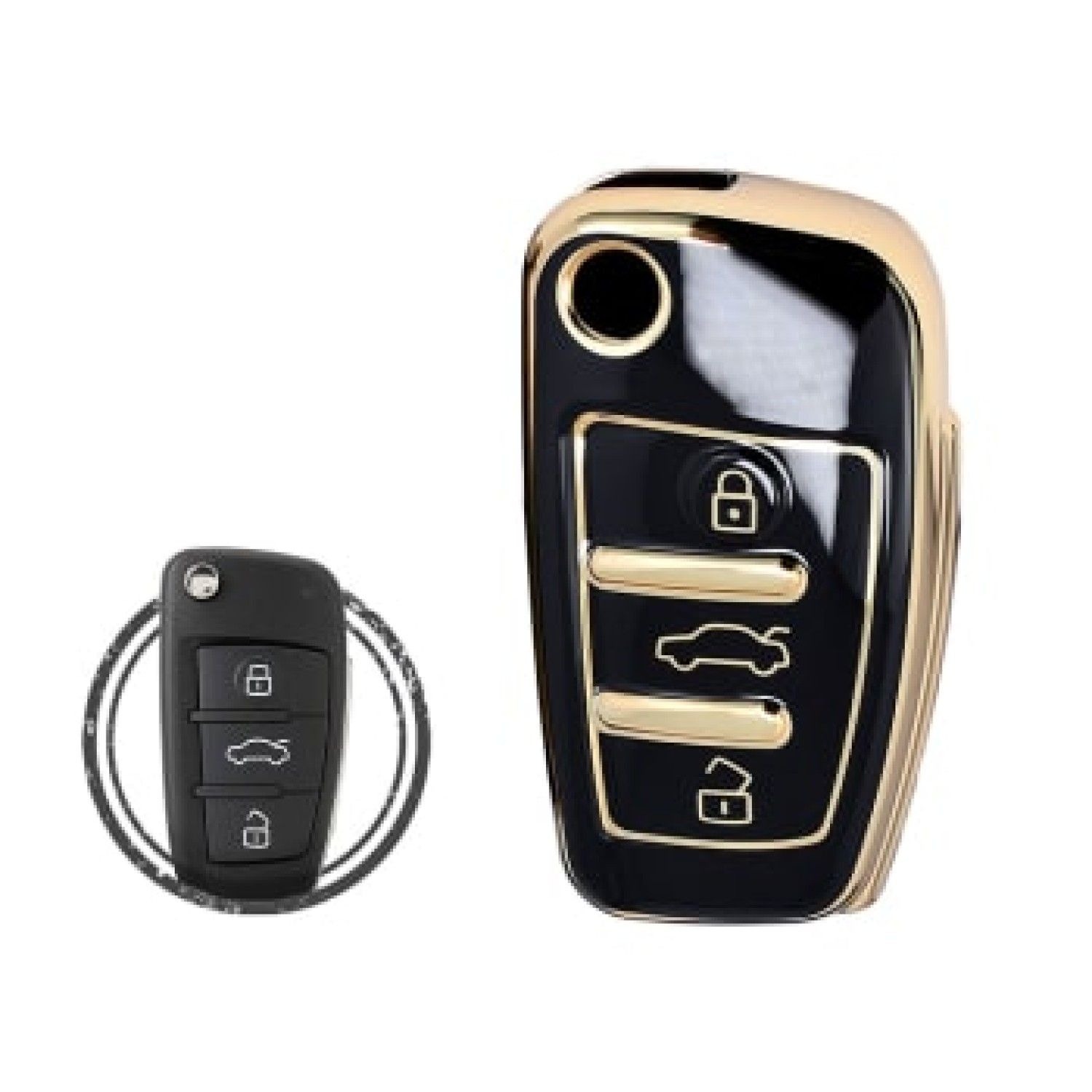 Remote Key Cover TPU Car Key Cover Case Compatible With Audi Flip