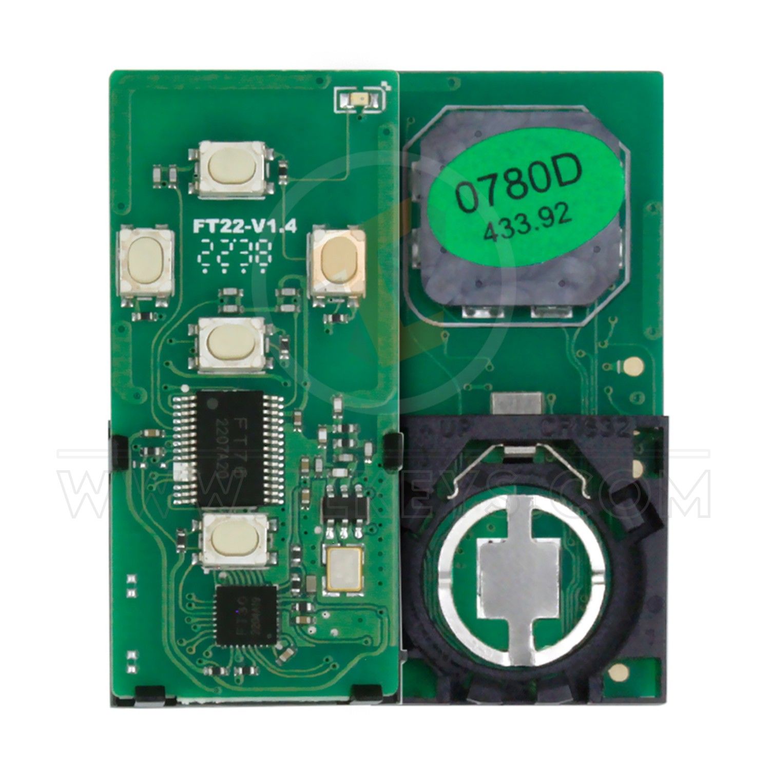 Lonsdor FT22-0780D Smart Key Remote Board 5 Buttons 433.92MHz Transponder Chip 4D