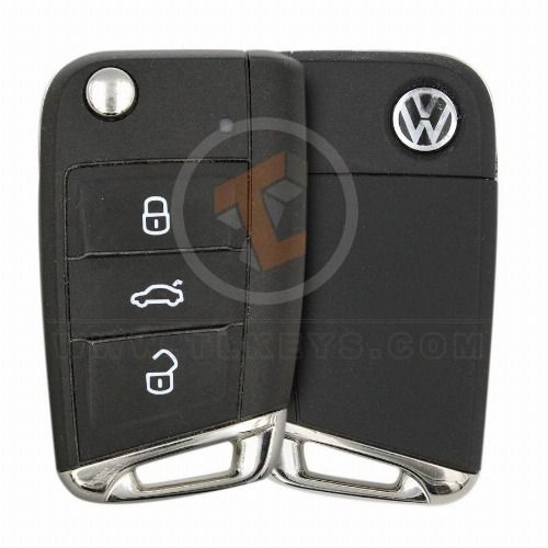 Genuine Volkswagen Flip Key Remote 2020 2021 P/N: 2015DJ1677 433MHz Remote Type Flip Key Remote