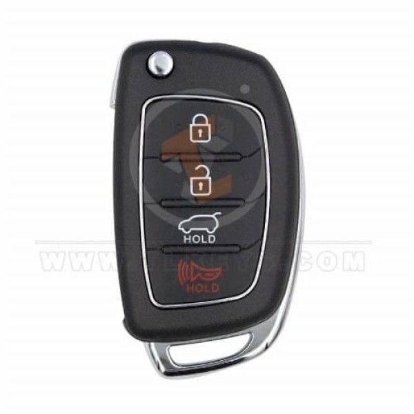 Hyundai 2014-2019 Flip Key Remote Shell 3+1 Buttons SUV Trunk Emergency Key/blade Included