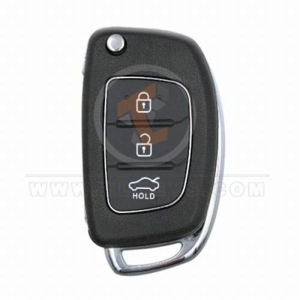 Hyundai Sonata 2012-2016 Chrome Flip Key Remote Shell 3 Buttons Panic Button No