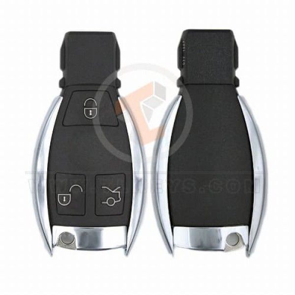 Mercedes BGA Chrome Key Remote Shell With Blade 3 Buttons Remote Shell Type Fobik Shell