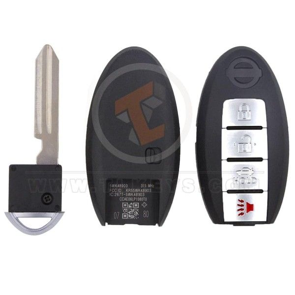 Nissan Smart Key Remote Shell 4 Buttons Sedan Trunk With Side Lock Buttons 4
