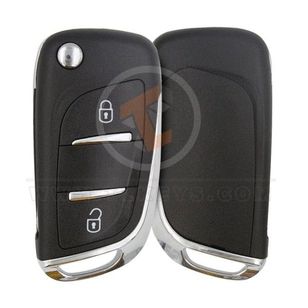 Peugeot Modified Flip Remote Shell 2 Buttons Slot and Battery Holder 