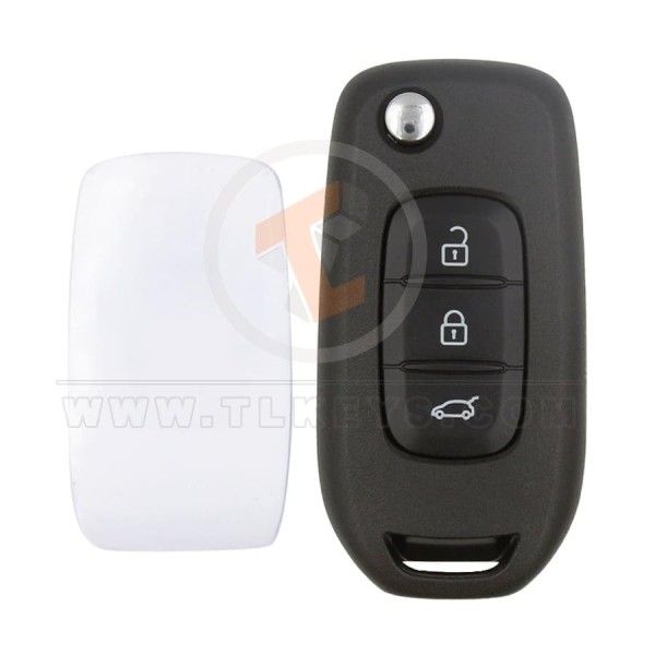 Renault Flip Key Remote Shell 3 Buttons With White Back Cover Buttons 3