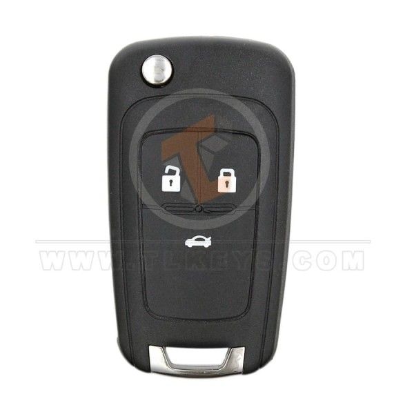 Chevrolet Cruze 2010-2016 Flip Remote Shell 3 Buttons Emergency Key/blade Included
