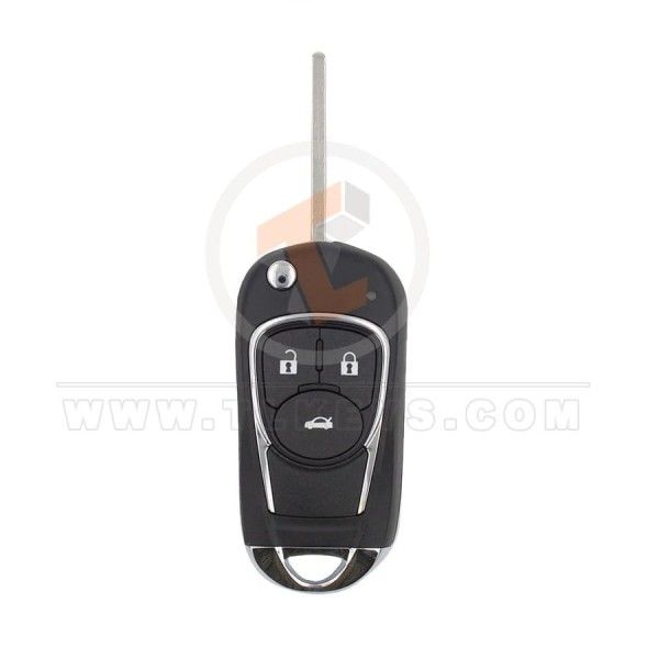 Chevrolet Modified Flip Key Remote Shell 3 Buttons Aftermarket Brand Emergency Key/blade Included