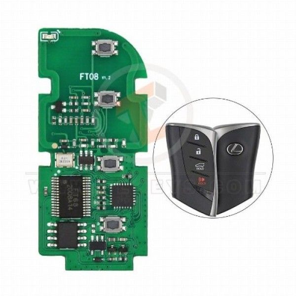 Lonsdor Smart Key Board FT08-PH0440B V2.0 For Lexus 4 Buttons Transponder Chip Toyota-H