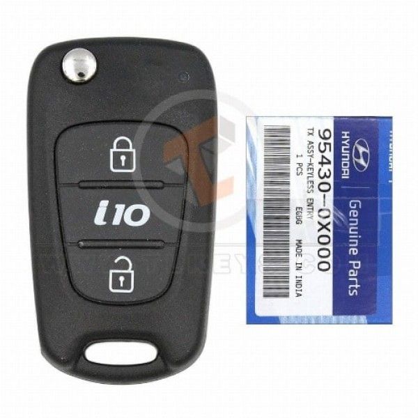 Genuine Flip Key Remote Hyundai i10 P/N: 95430-0X000 433MHz 2 Buttons  Battery Type CR2032
