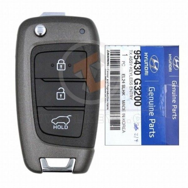 Genuine Hyundai I30 Flip Key Remote 2016 2020 P/N: 95430-G3200 433MHz Battery Type CR2032