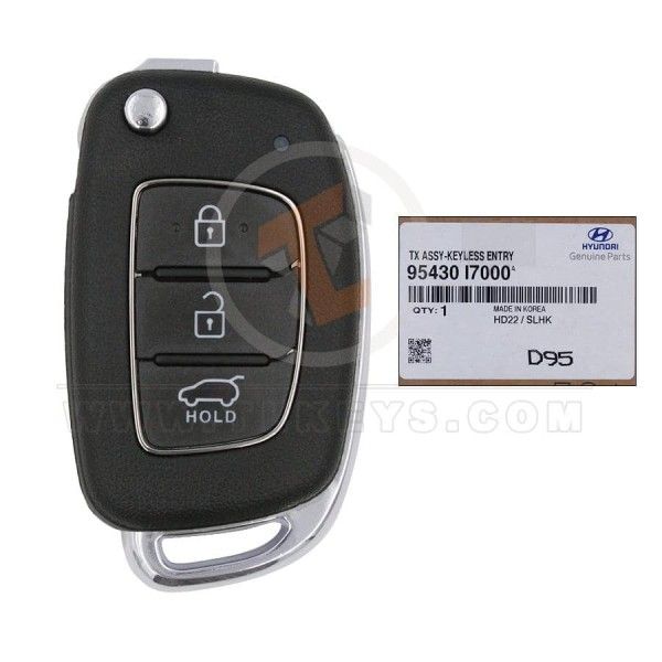 Genuine Flip Key Remote Hyundai Creta 2022 433MHz 3 Buttons ID 8A Transponder Chip ID 8A