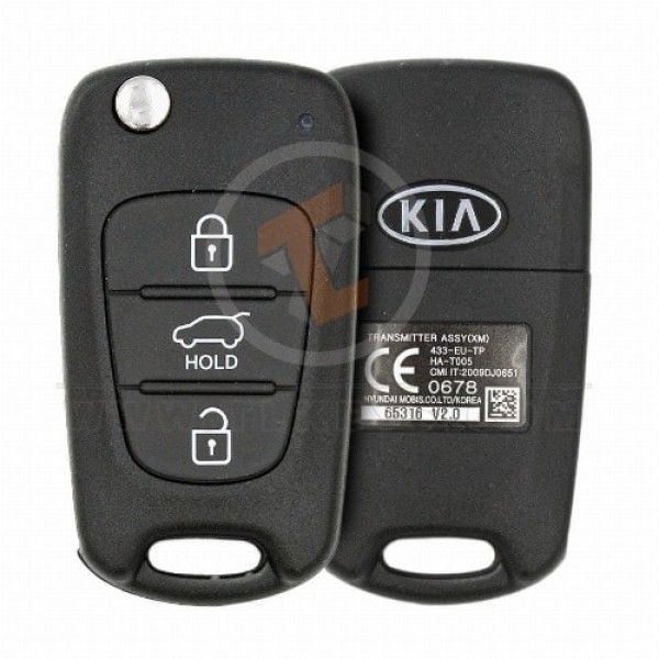 Genuine Kia Sorento Flip Key Remote 2009 2012 P/N: 95430-2P660 433MHz Transponder Chip ID 46