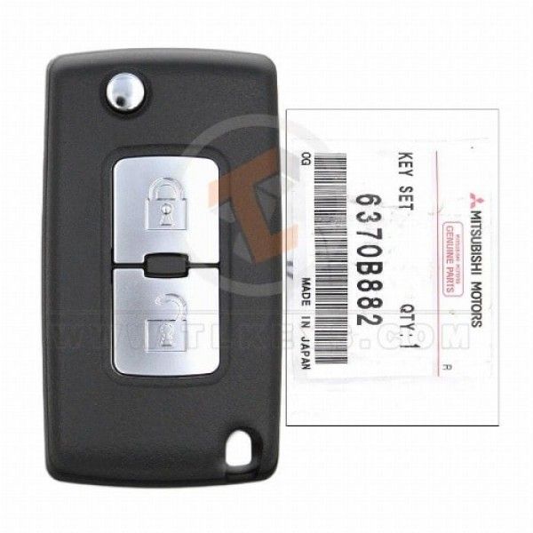 Genuine Mitsubishi pajero Flip Key Remote 2014 2017 P/N: 6370B882 Transponder Chip PCF7941