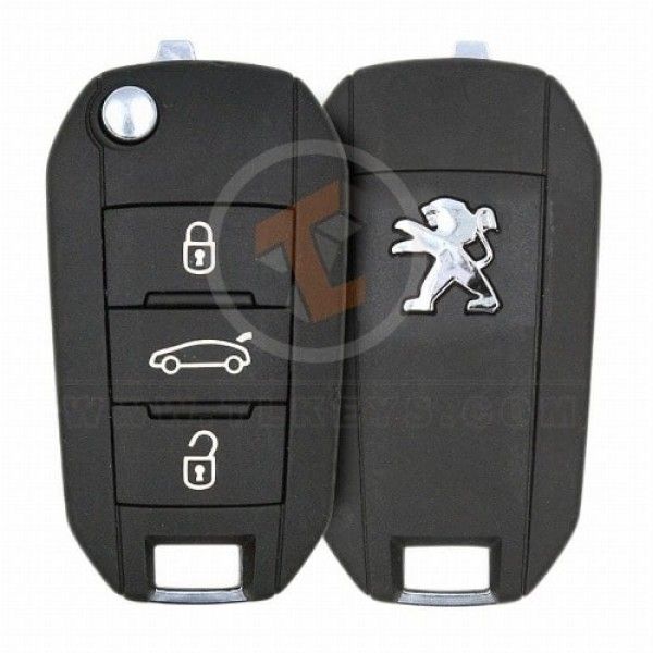 Original Peugeot 508 Flip Key Remote 2014 2018 P/N: 1609365180 433MHz Panic Button No