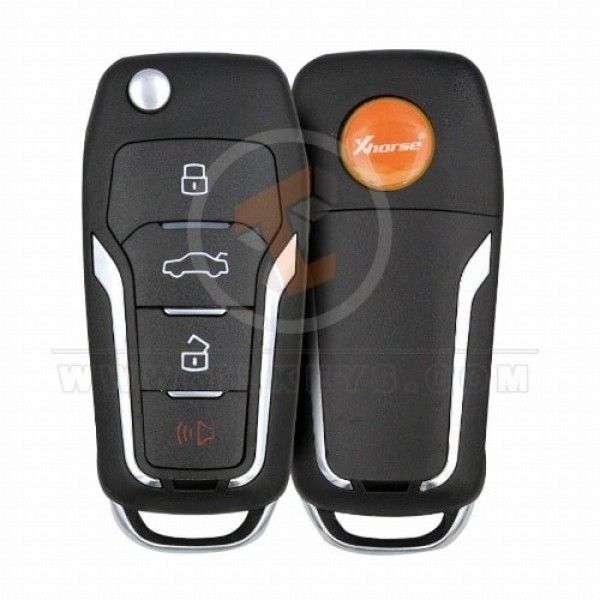 Xhorse XEFO01EN Flip Key Remote 3+1 Buttons With Super Chip Transponder Chip ID 48